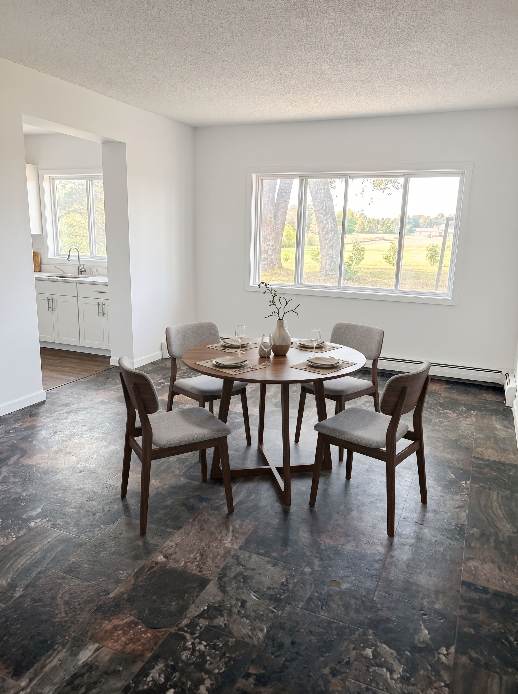 Dining area off the kitchen (photo enhanced and virtually staged)